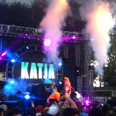 Katja Glieson on stage at LA PRIDE 2014